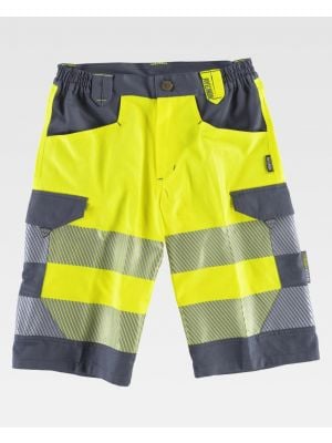 Pantalones reflectantes workteam bermuda alta visibilidad de poliÃ©ster para personalizar vista 1